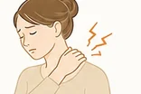 首と肩のこわばりを感じている女性のイラスト
